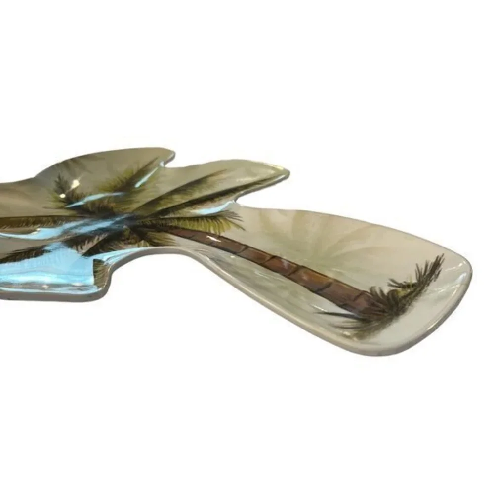 3 Piece‎ Melamine Ware Serving Set Veggie Appetizers Holiday Palm Tree Tropical